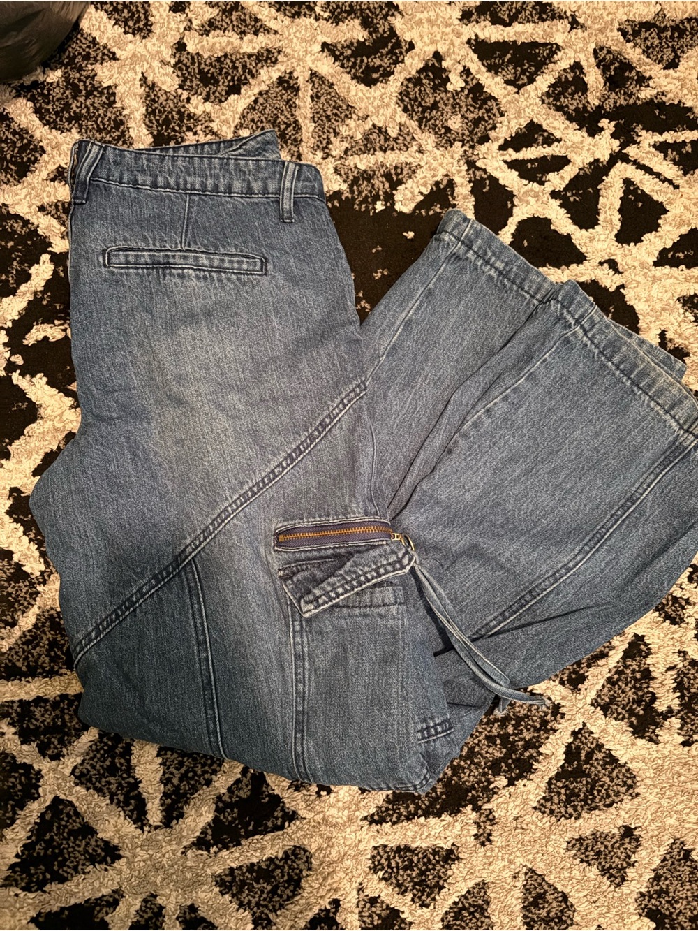 Fashion Nova Blue Denim Wide-Leg Jumpsuit